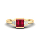 14K Yellow Gold - Ruby