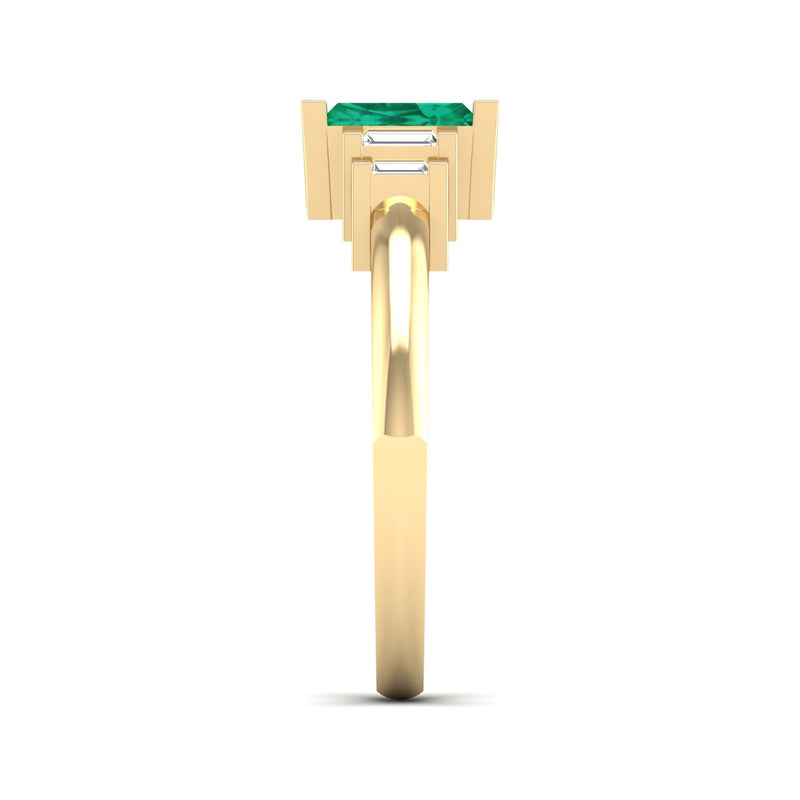 14K Yellow Gold - Emerald