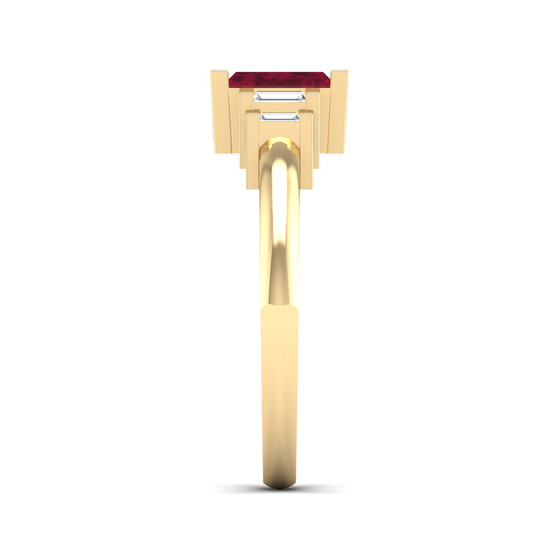 14K Yellow Gold - Ruby