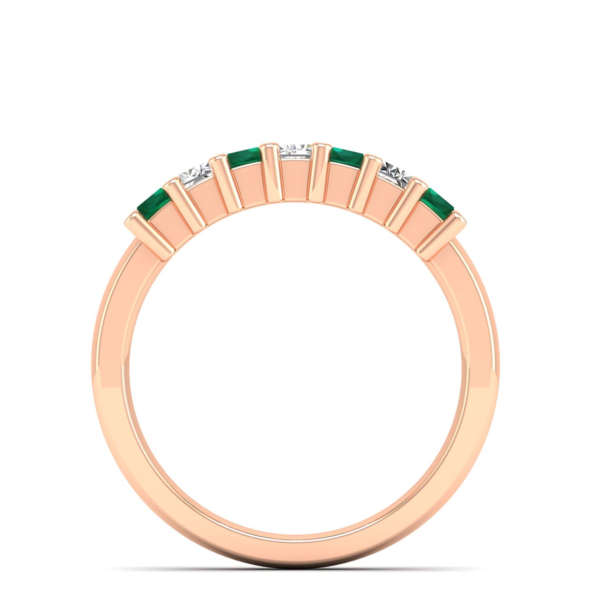 14K Rose Gold - Emerald