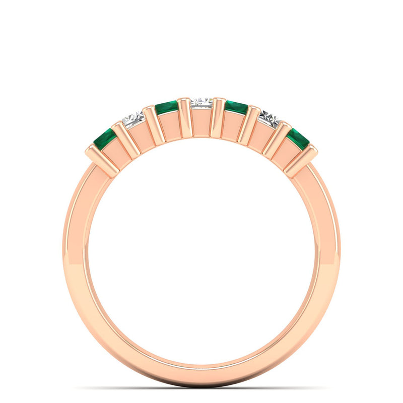 14K Rose Gold - Emerald