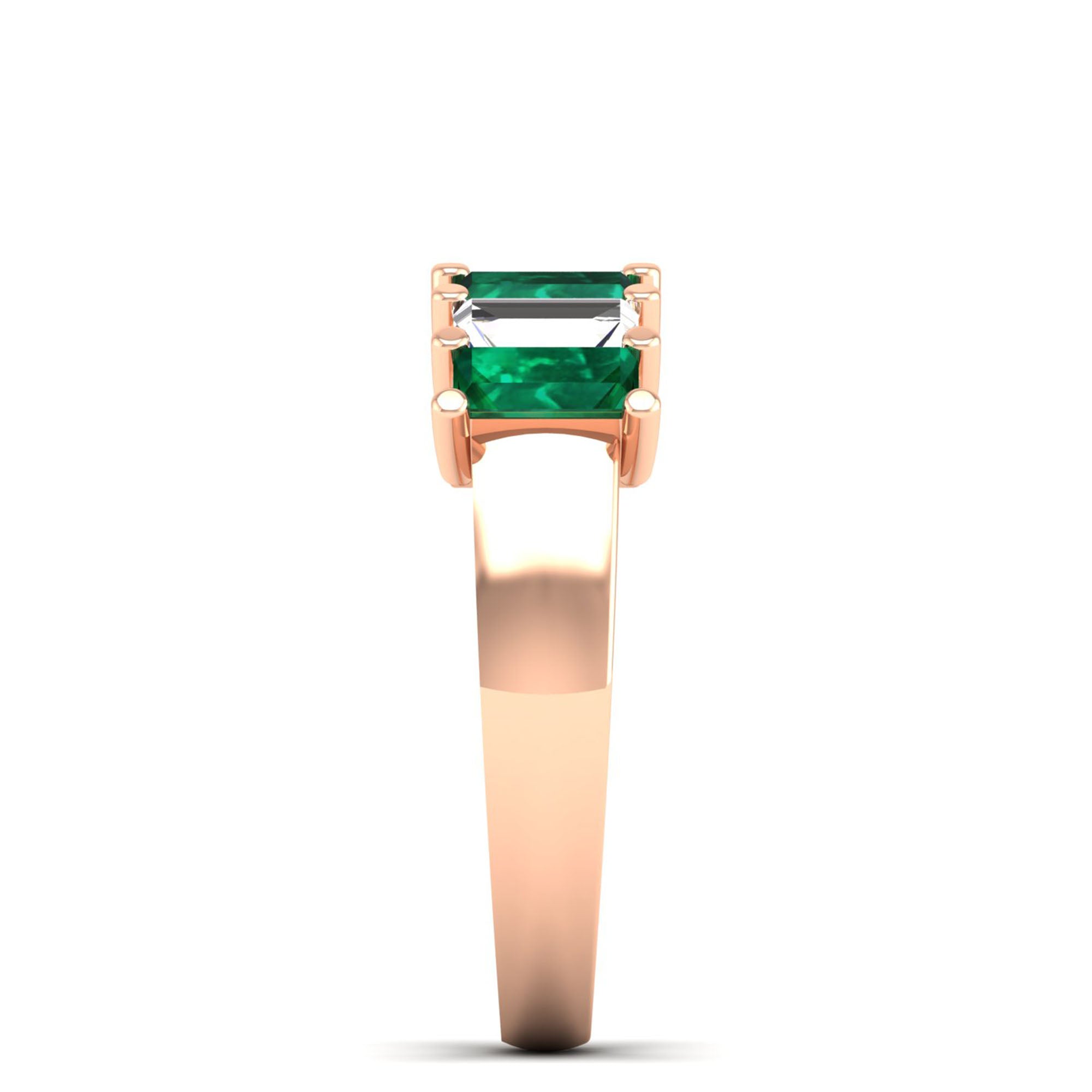 14K Rose Gold - Emerald