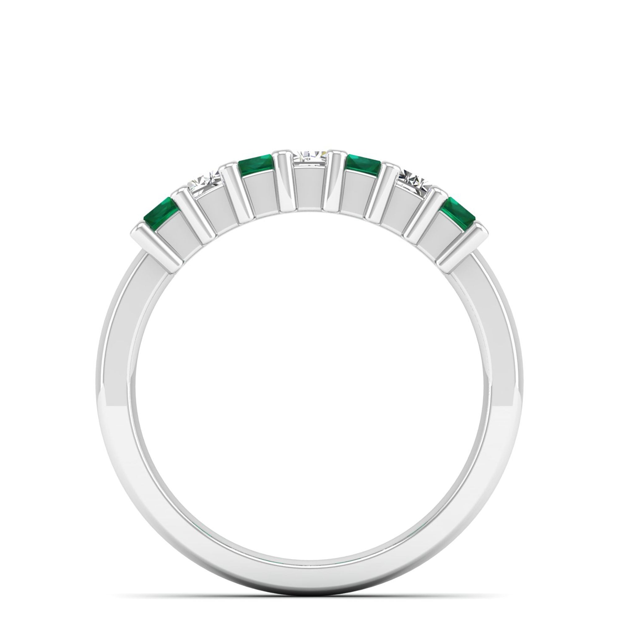 14K White Gold - Emerald