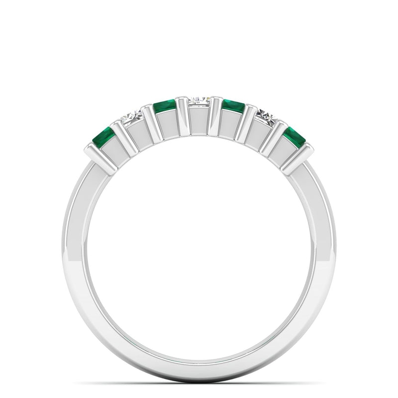 14K White Gold - Emerald