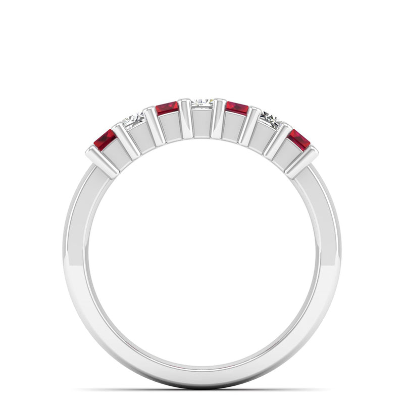 14K White Gold - Ruby