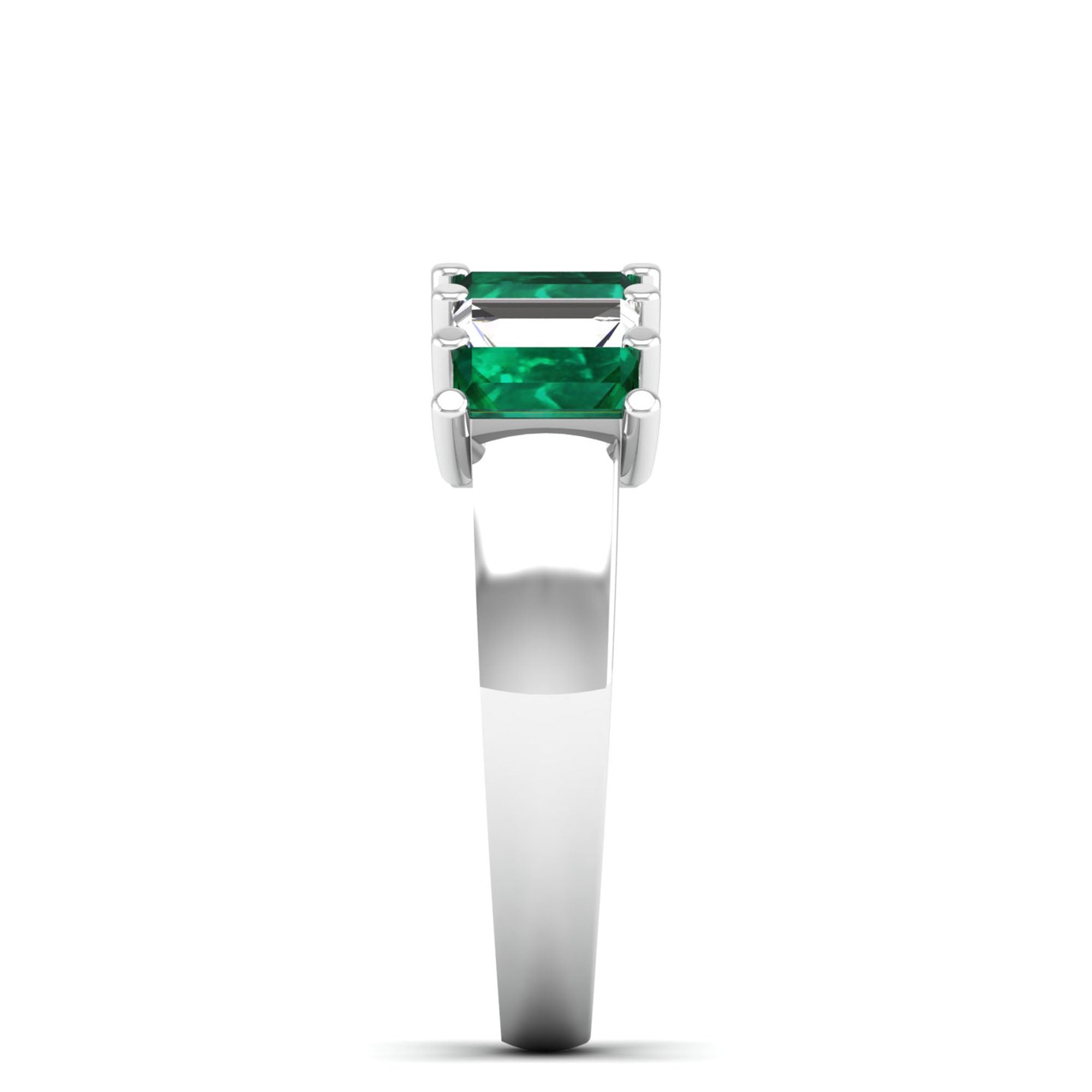 14K White Gold - Emerald