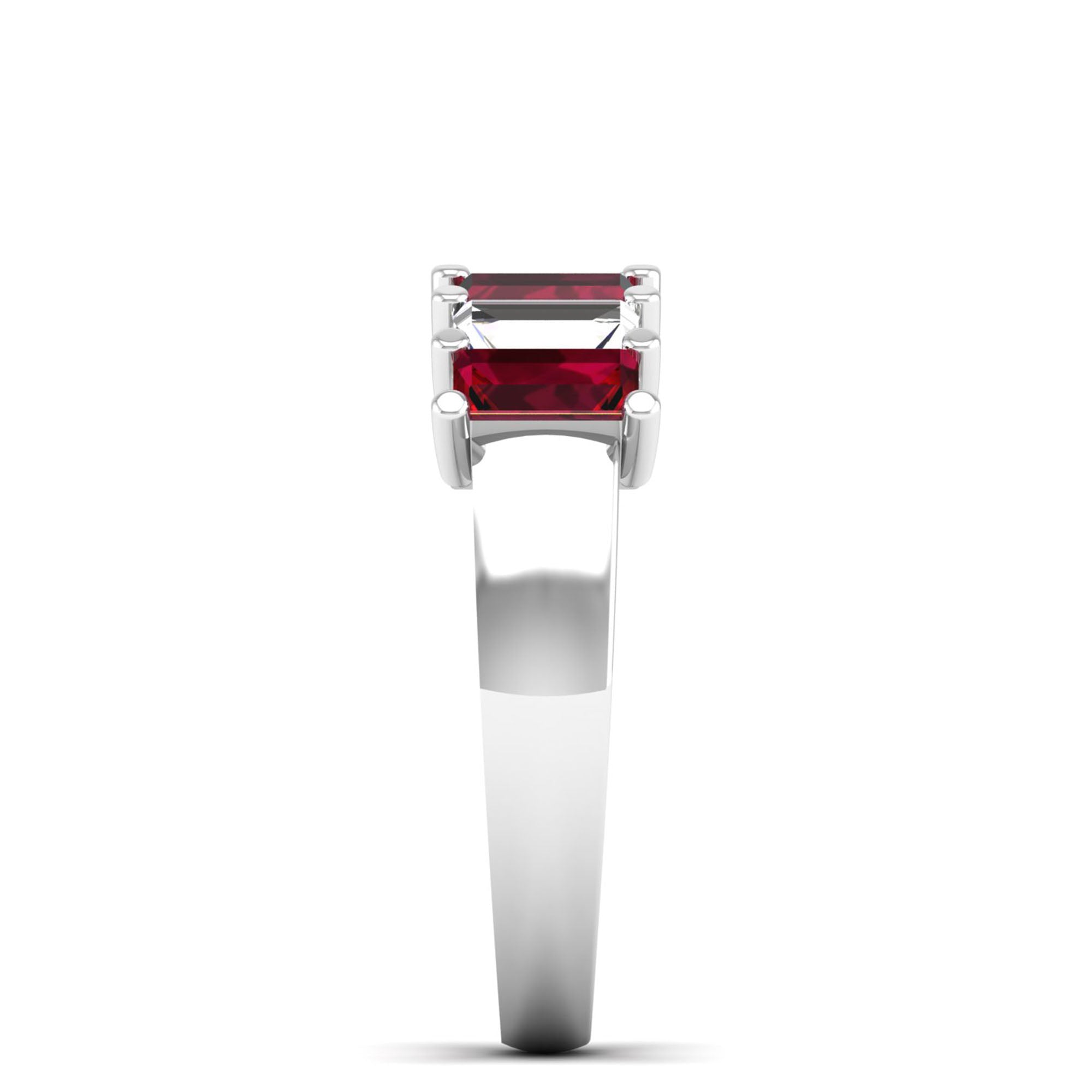 14K White Gold - Ruby