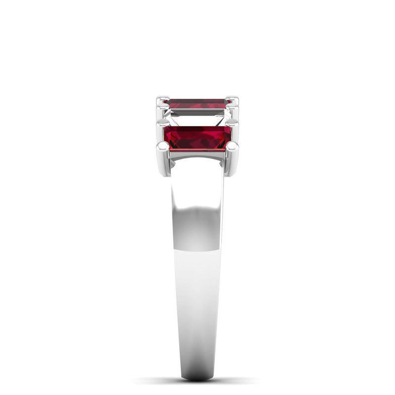14K White Gold - Ruby