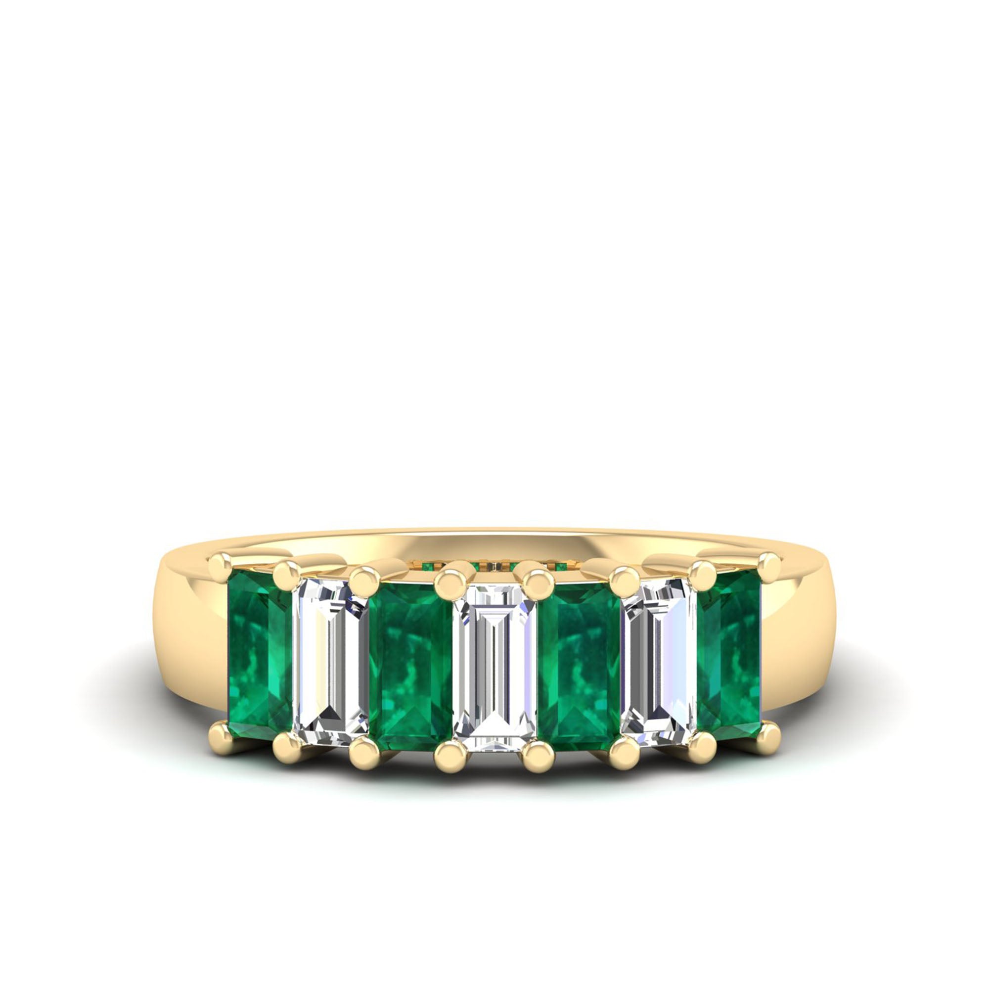 14K Yellow Gold - Emerald