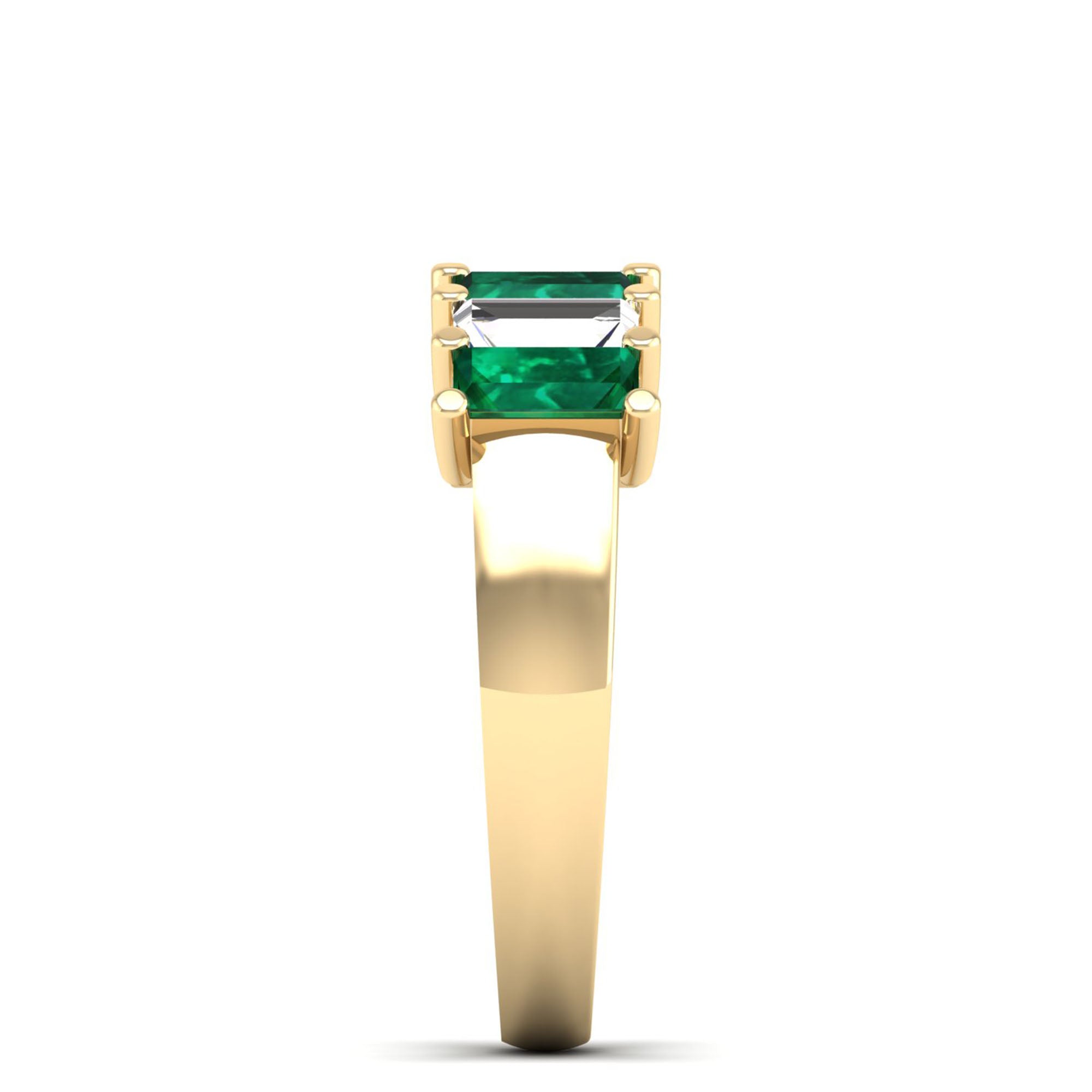 14K Yellow Gold - Emerald
