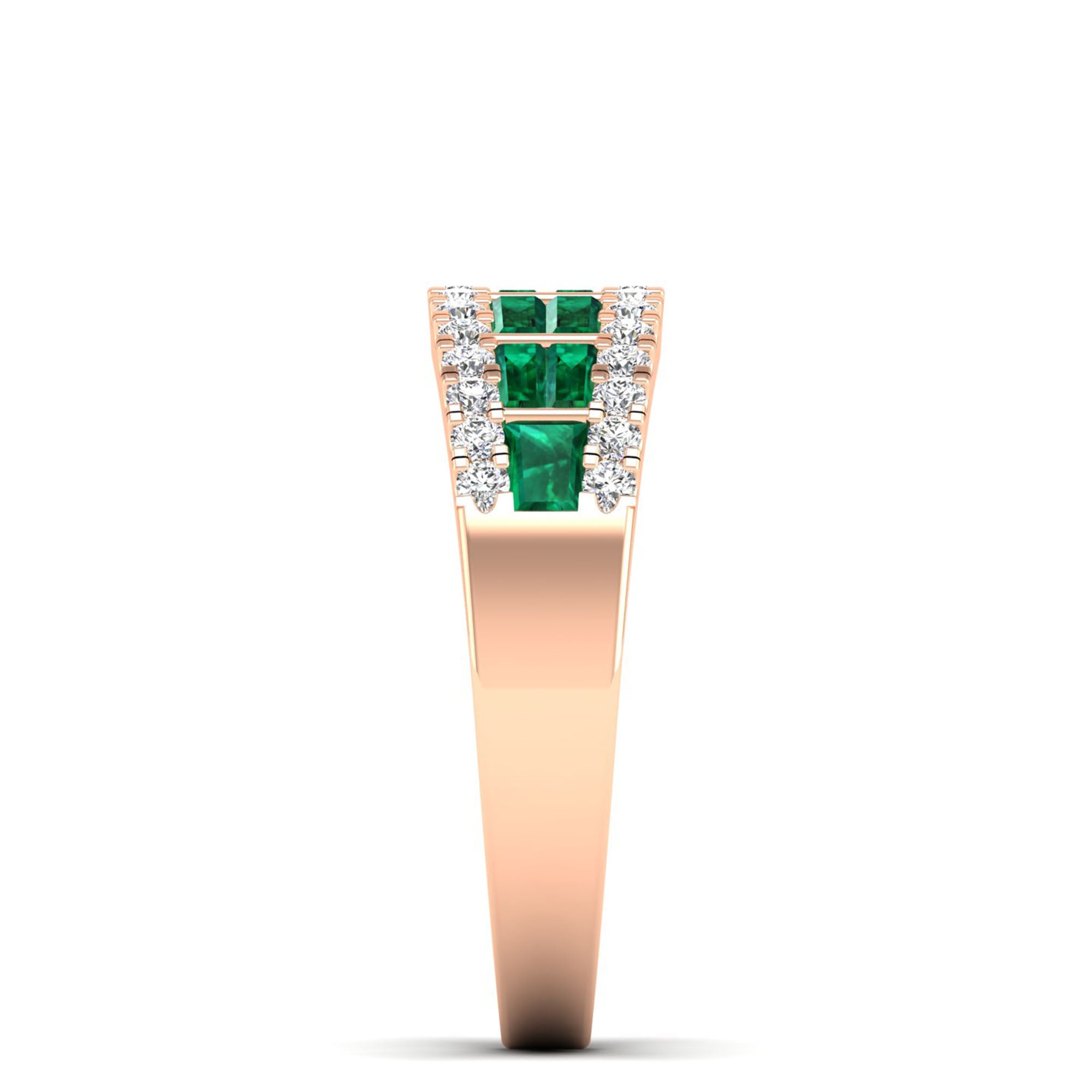 14K Rose Gold - Emerald