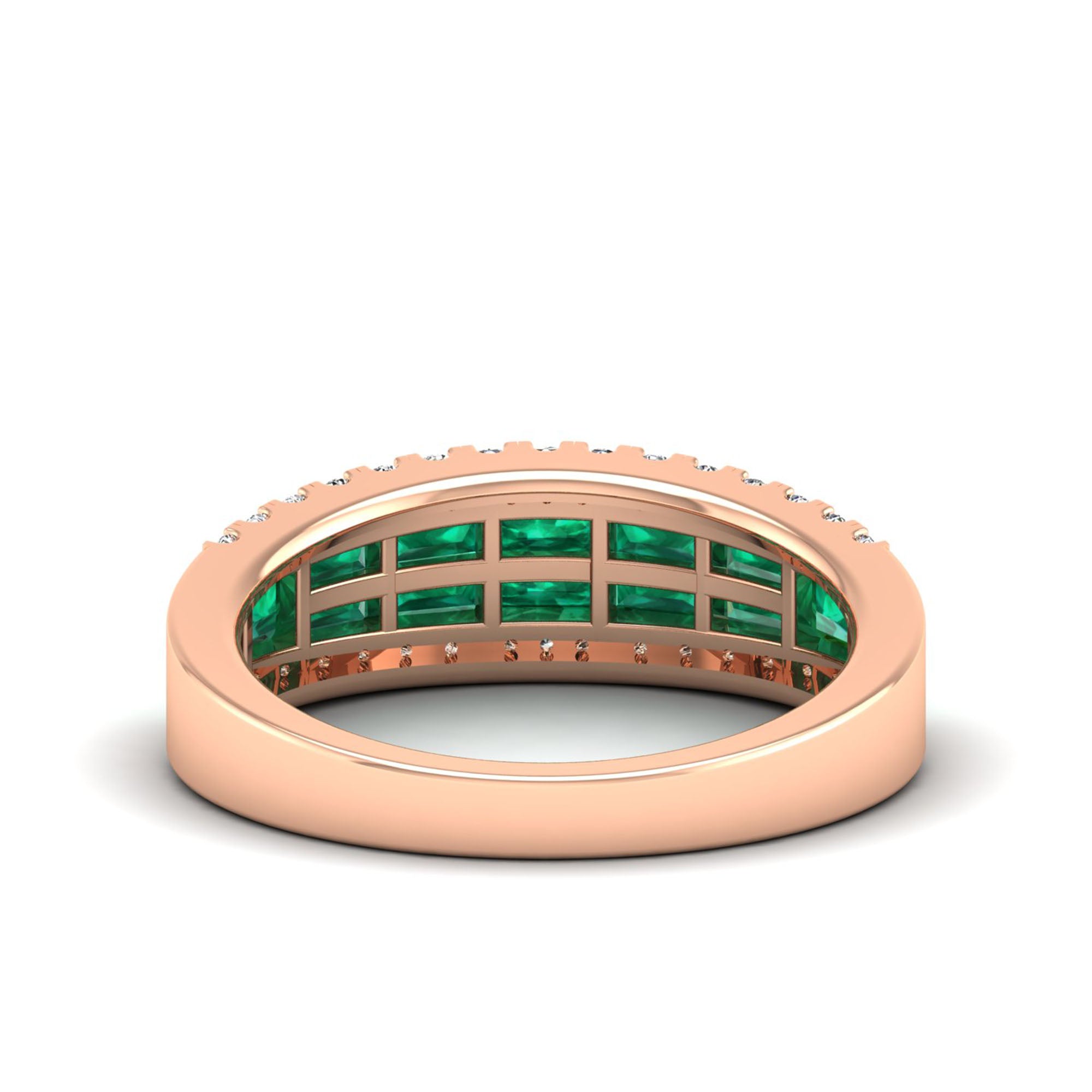14K Rose Gold - Emerald