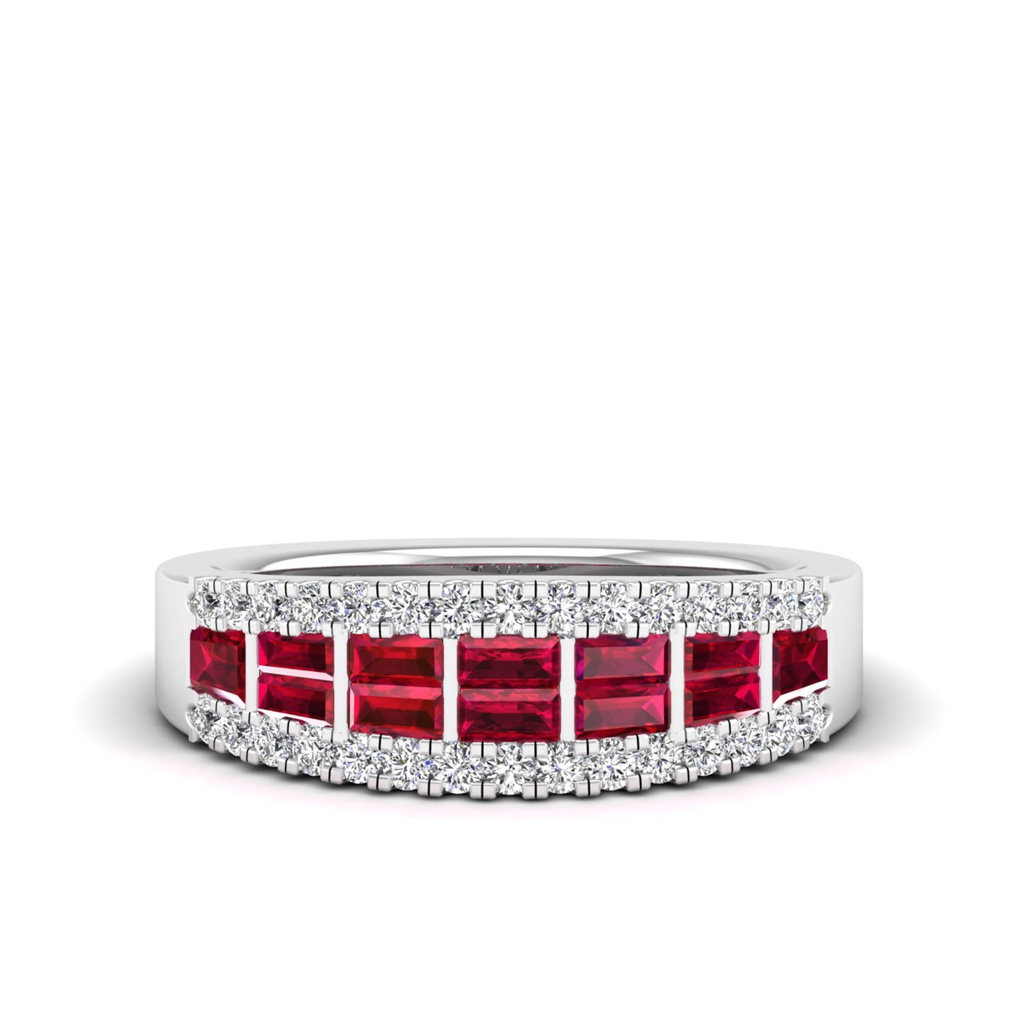 14K White Gold - Ruby