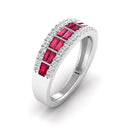14K White Gold - Ruby