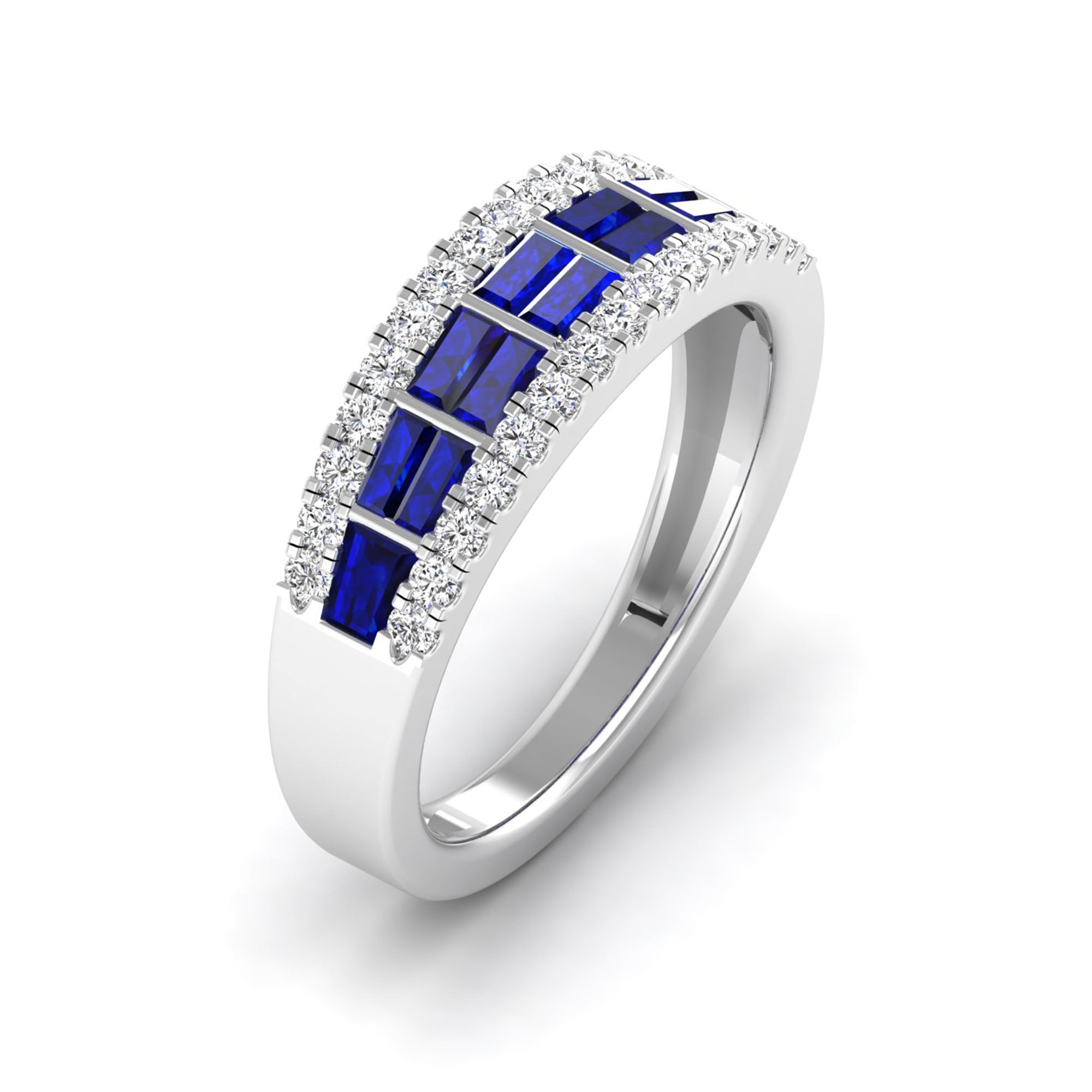 14K White Gold - Sapphire