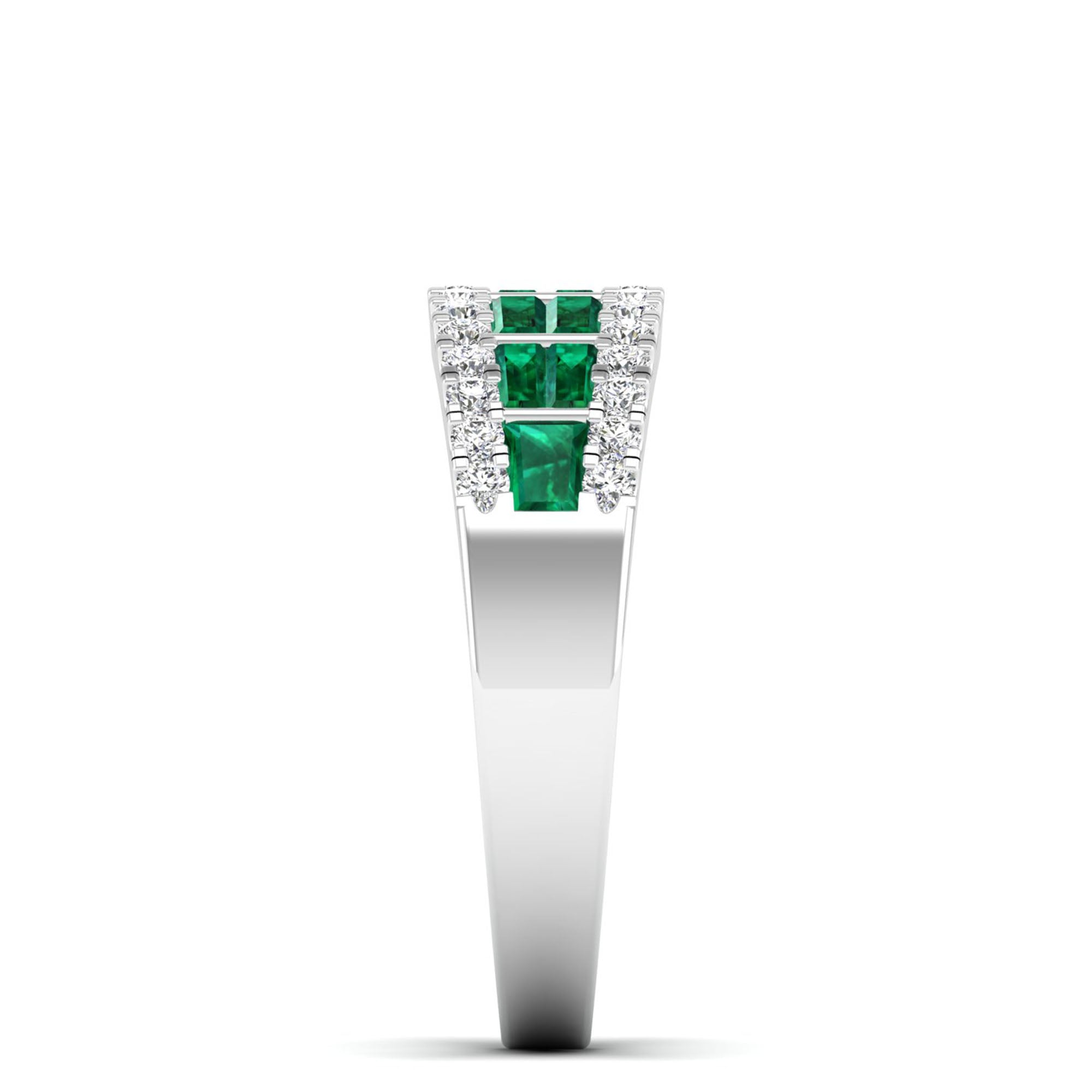 14K White Gold - Emerald