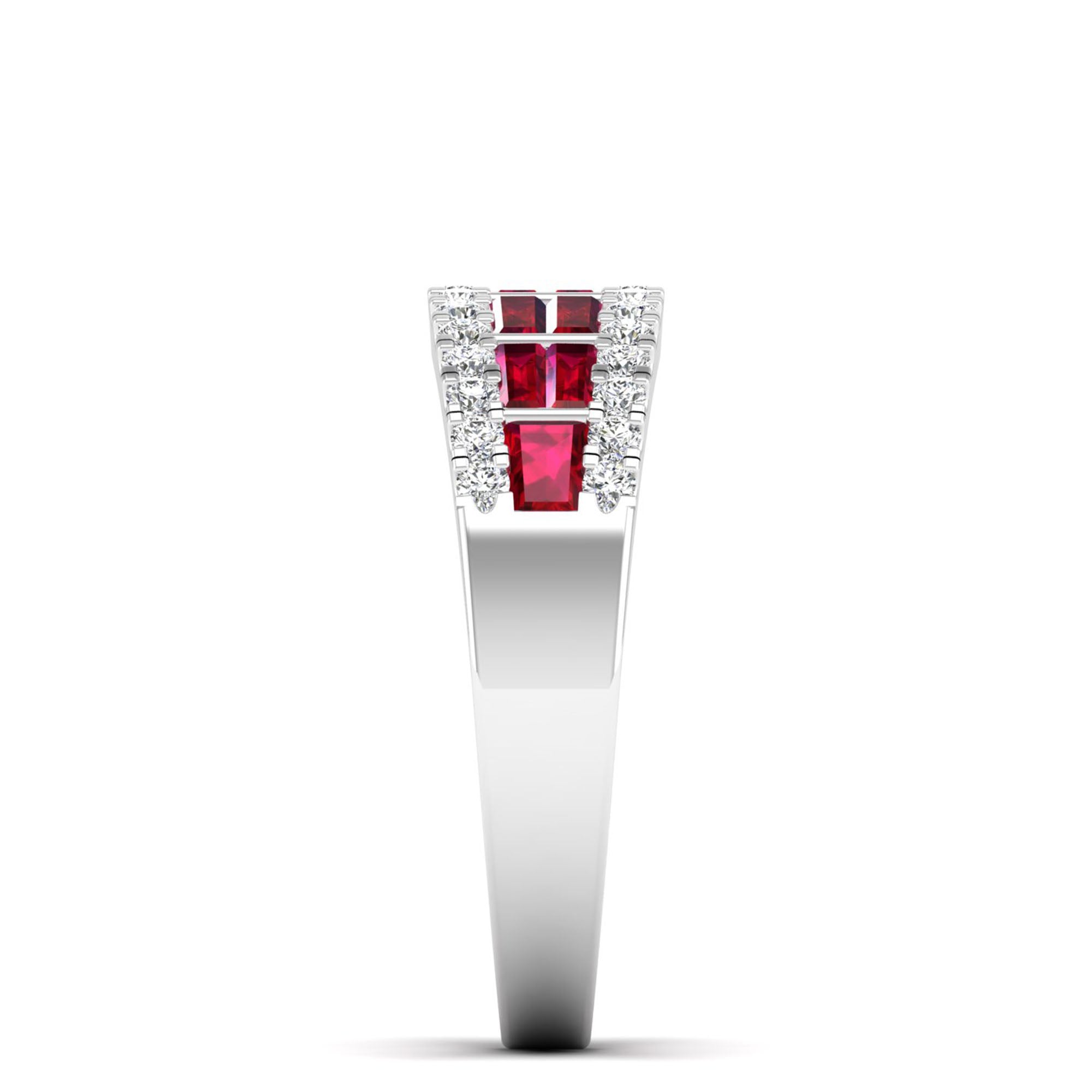 14K White Gold - Ruby