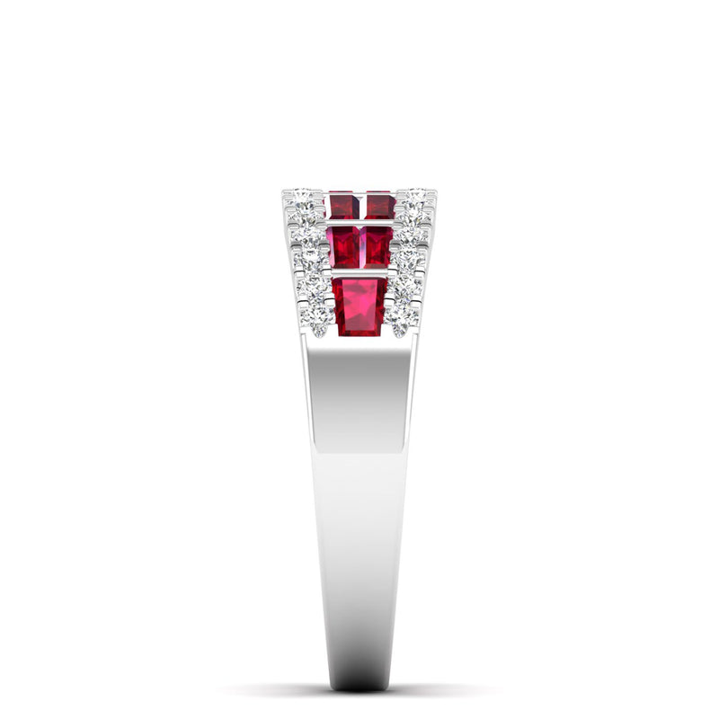 14K White Gold - Ruby