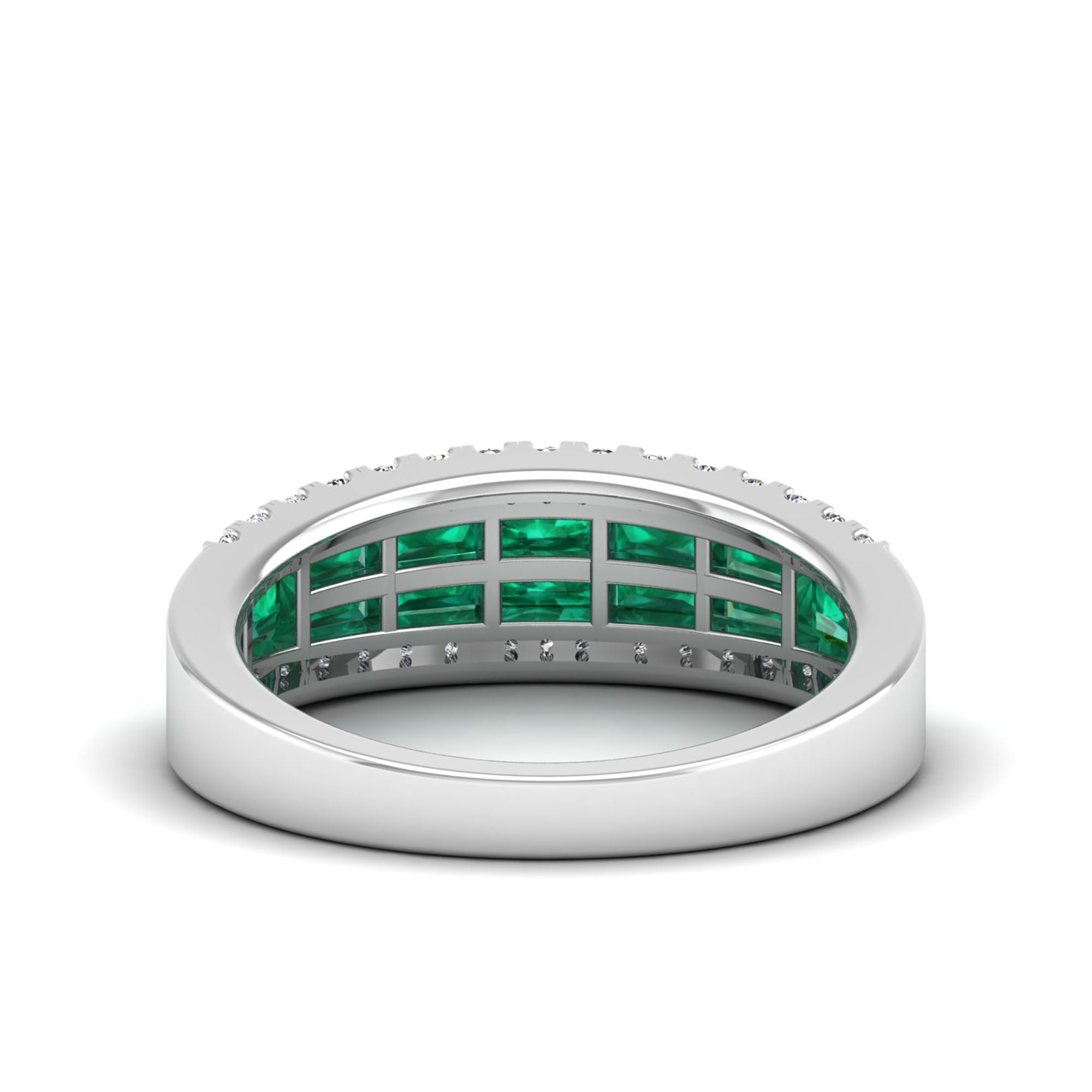 14K White Gold - Emerald