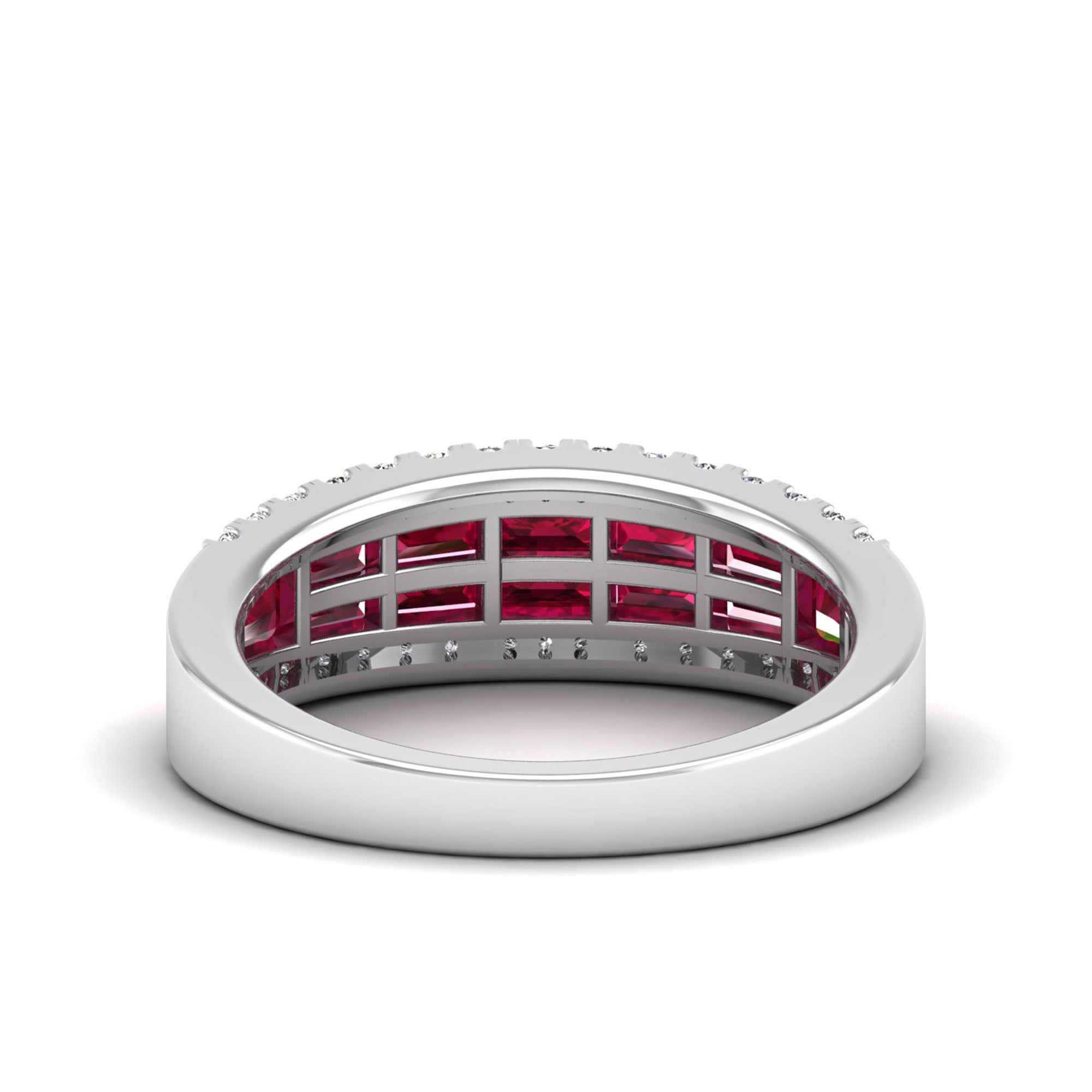 14K White Gold - Ruby