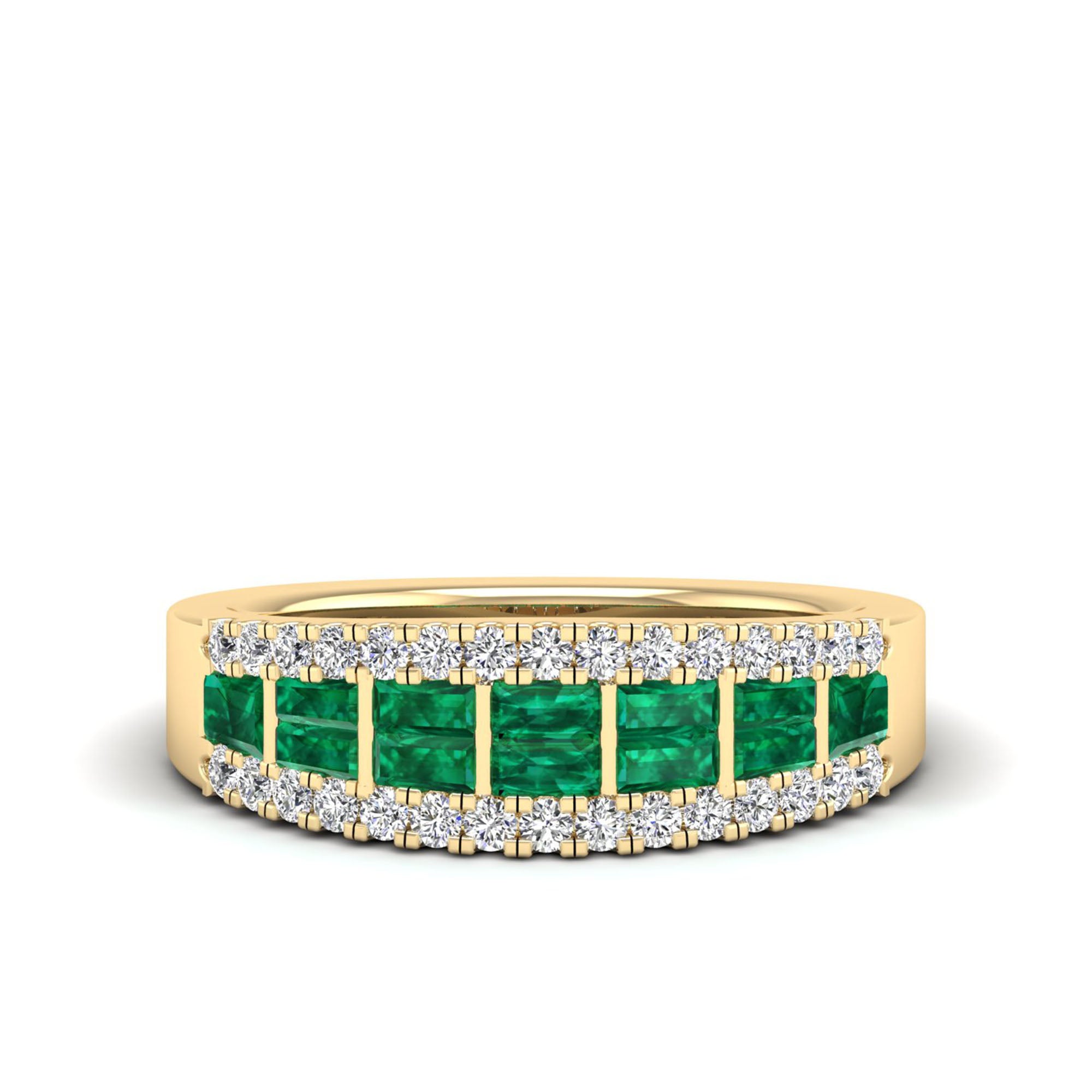 14K Yellow Gold - Emerald