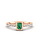 14K Rose Gold - Emerald
