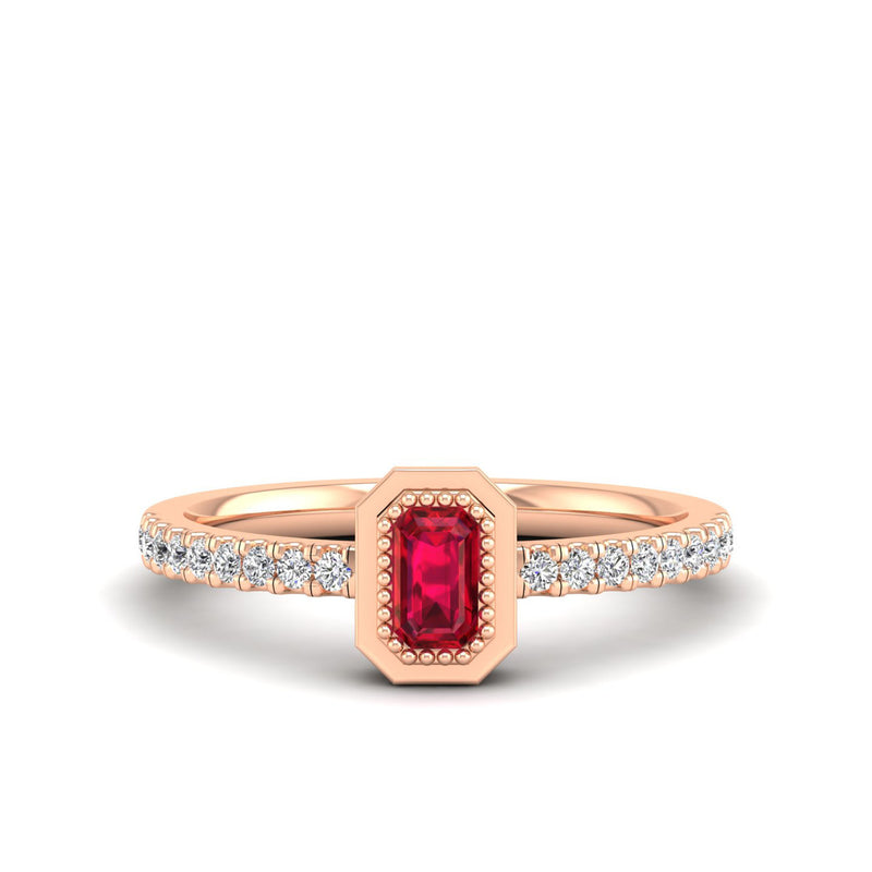 14K Rose Gold - Ruby
