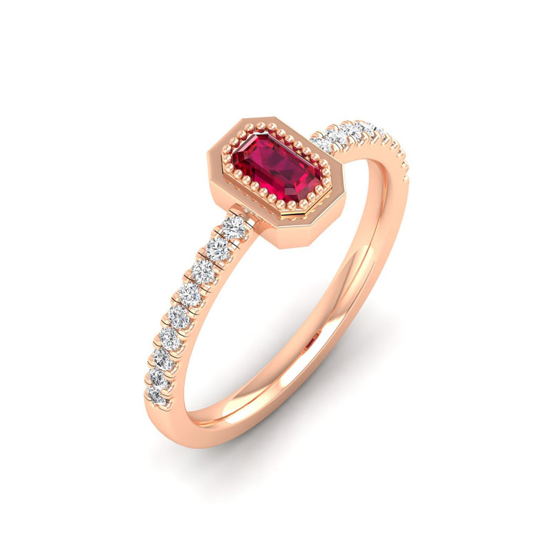 14K Rose Gold - Ruby