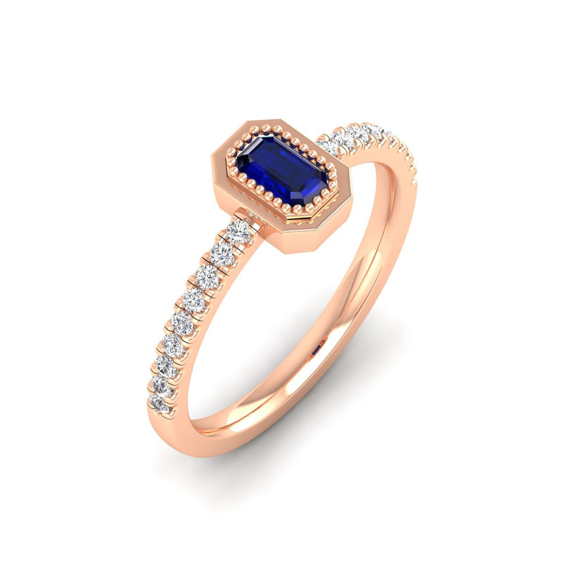 14K Rose Gold - Sapphire