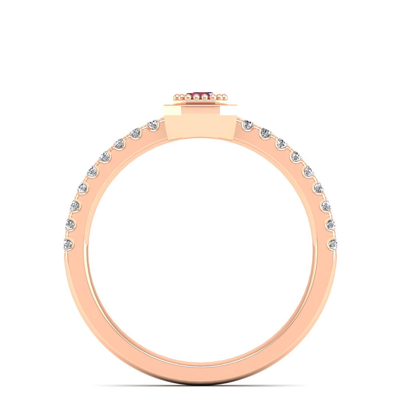 14K Rose Gold - Ruby