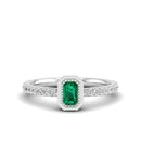 14K White Gold - Emerald