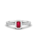 14K White Gold - Ruby