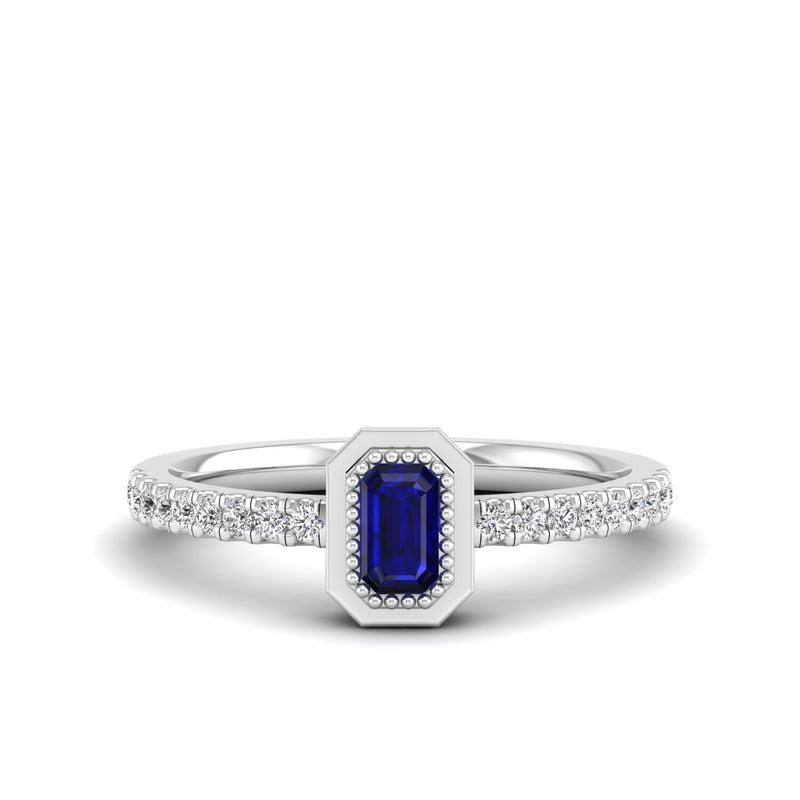 14K White Gold - Sapphire