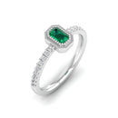 14K White Gold - Emerald