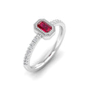 14K White Gold - Ruby