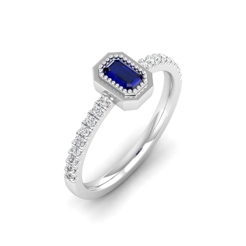 14K White Gold - Sapphire