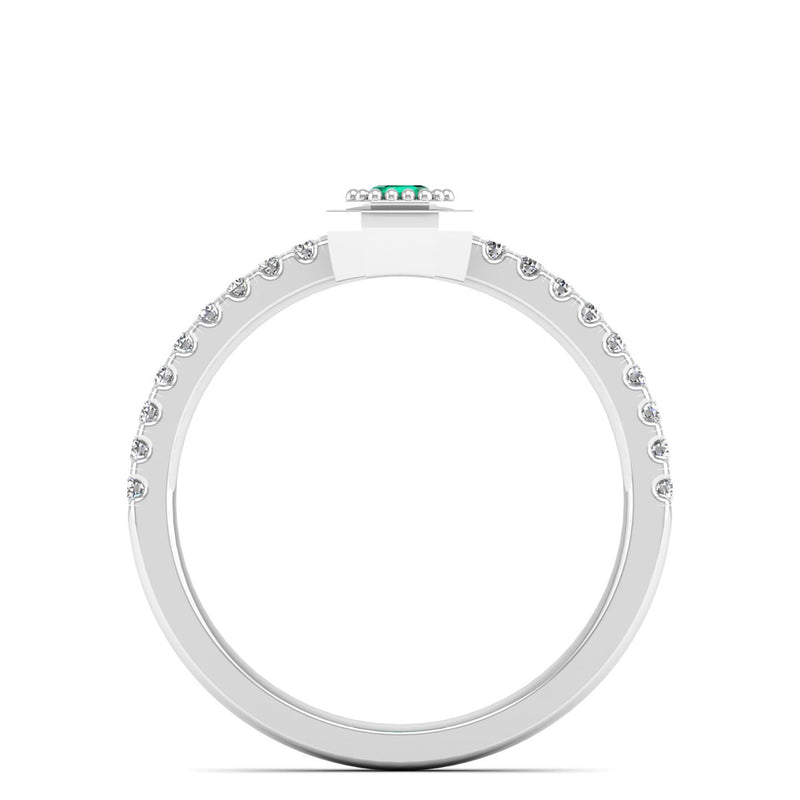 14K White Gold - Emerald