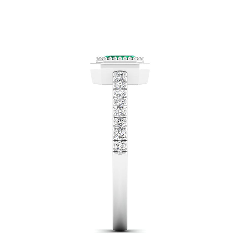 14K White Gold - Emerald
