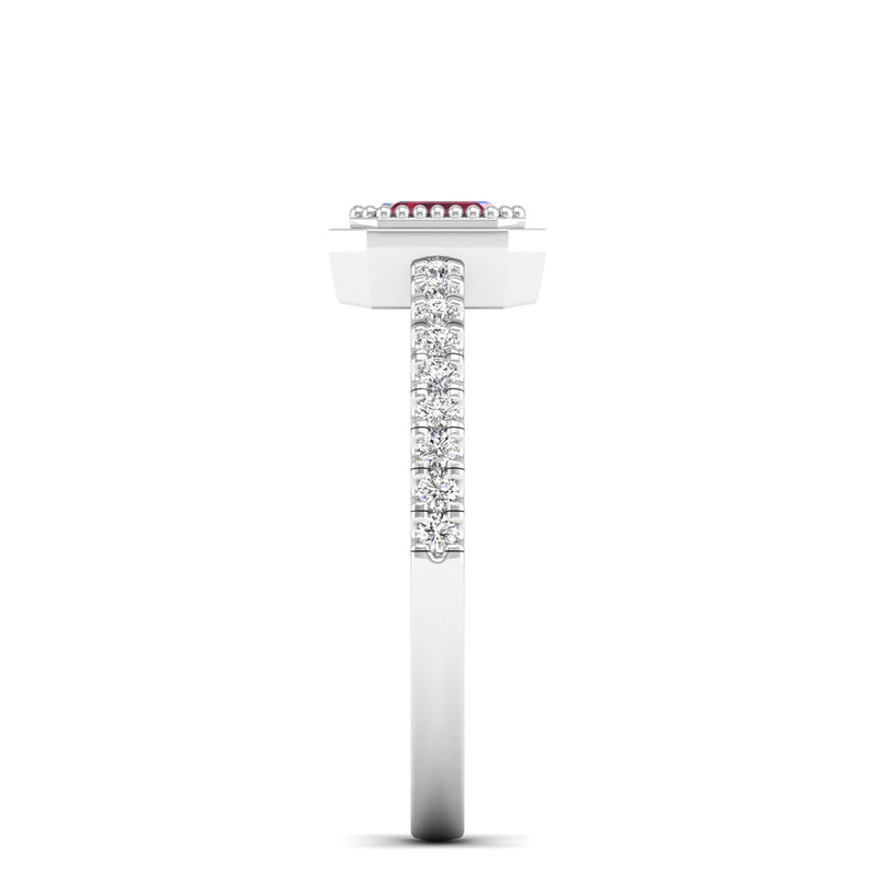 14K White Gold - Ruby