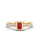 14K Yellow Gold - Ruby