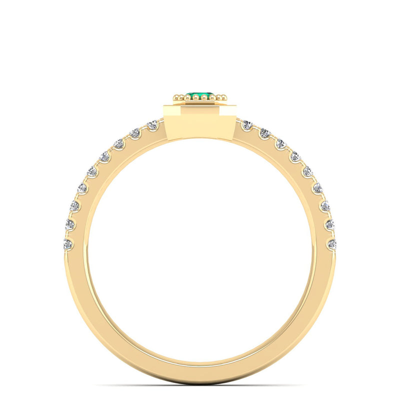 14K Yellow Gold - Emerald