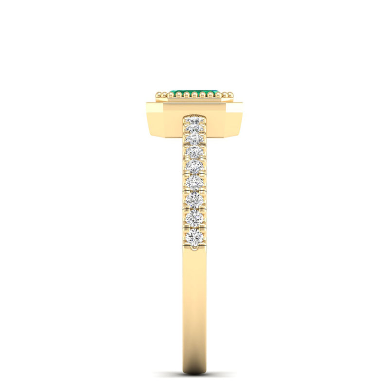 14K Yellow Gold - Emerald