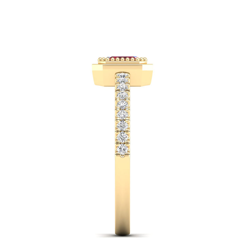 14K Yellow Gold - Ruby