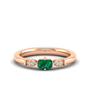 14K Rose Gold - Emerald