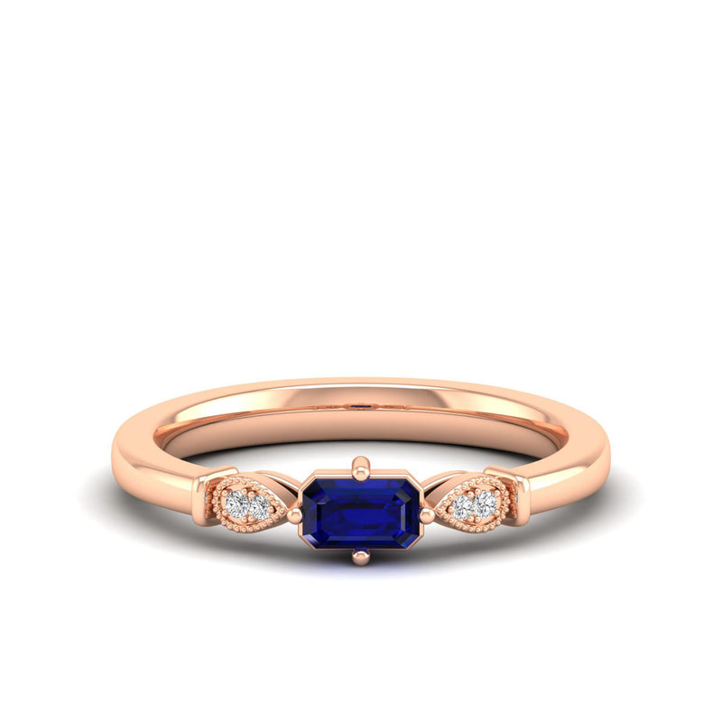 14K Rose Gold - Sapphire