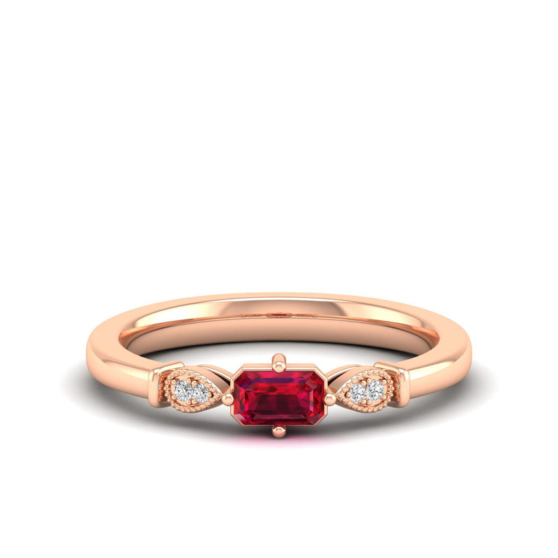 14K Rose Gold - Ruby