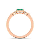 14K Rose Gold - Emerald