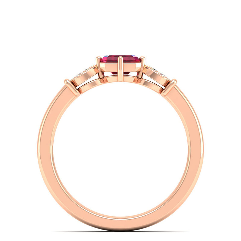 14K Rose Gold - Ruby