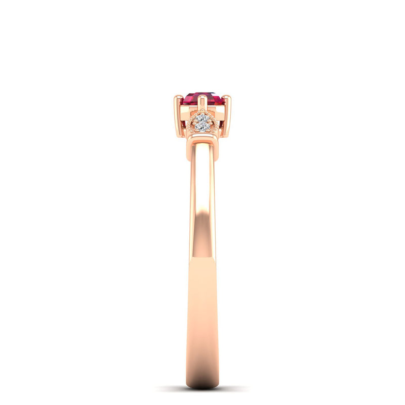 14K Rose Gold - Ruby
