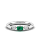 14K White Gold - Emerald